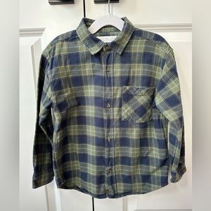Zara Boys Blue and Green Plaid Flannel (Size 6)
